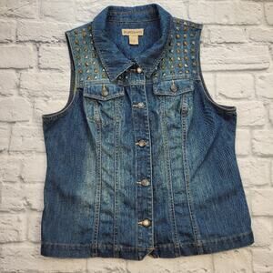 Ruff Hewn Studded Denim Vest size Large